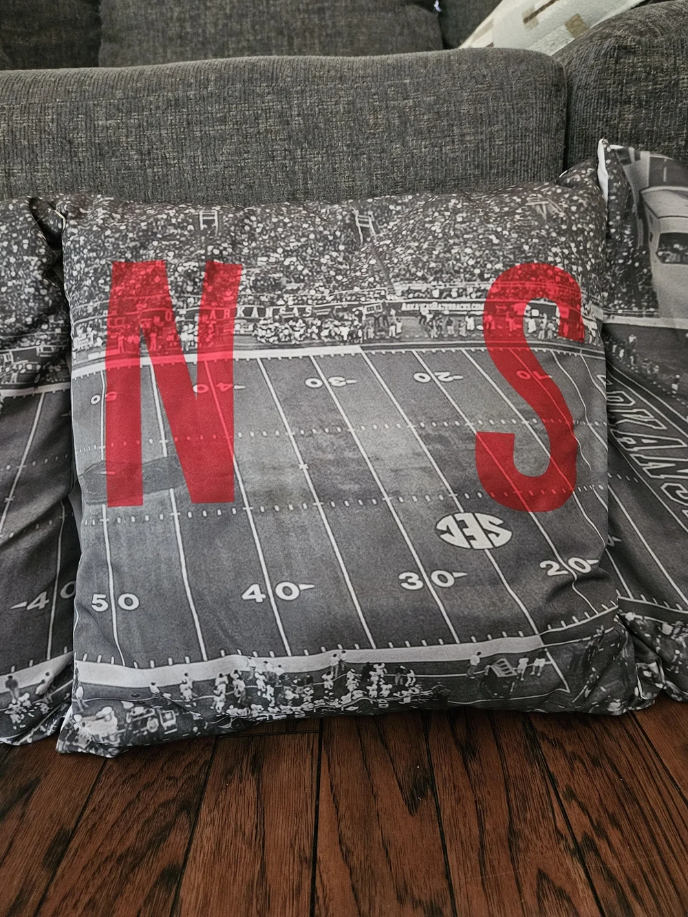Arkansas Razorbacks Football Field Pillowcases With Red Letters